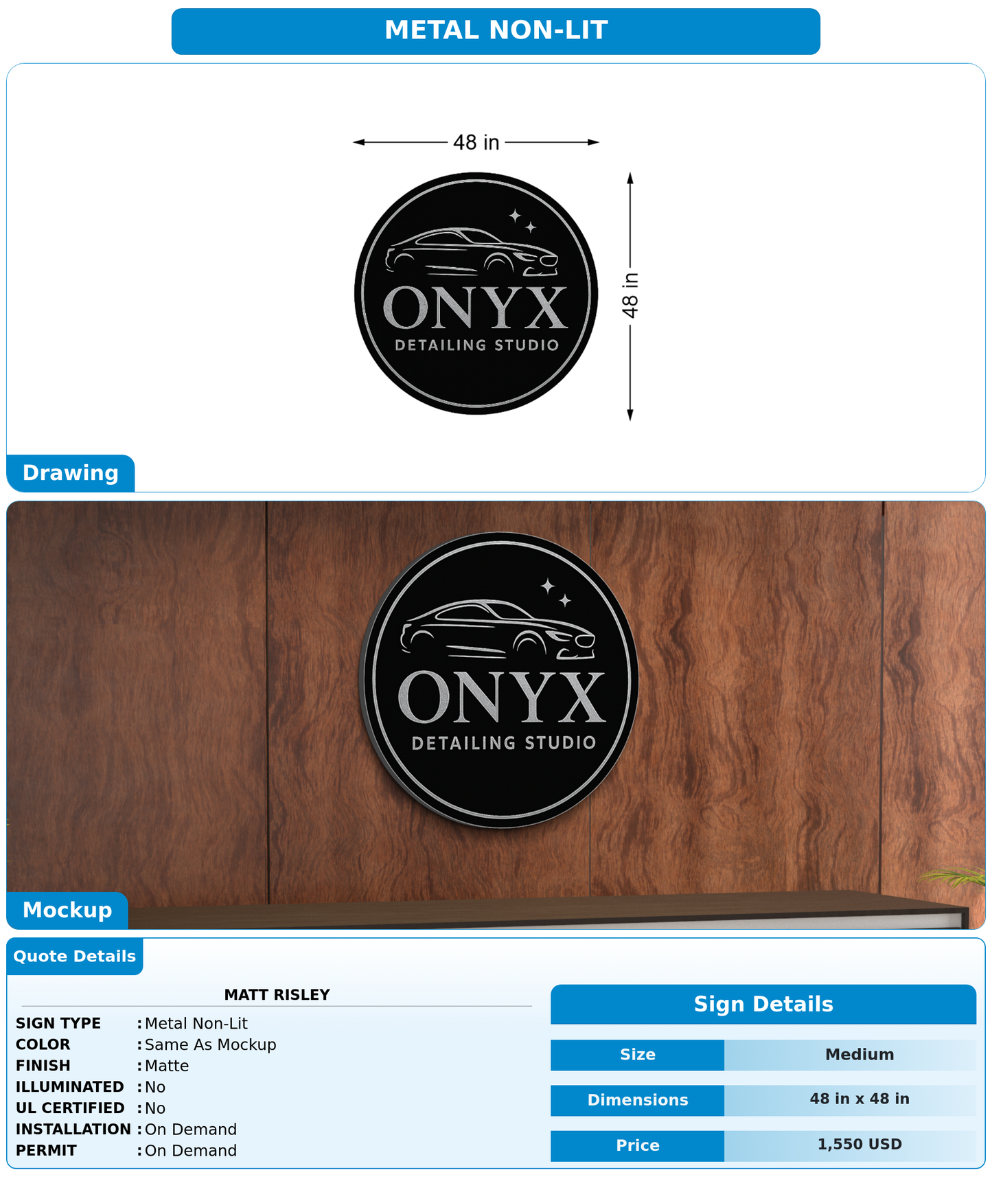 CUSTOM MOCKUP SIGN FOR Matt risley