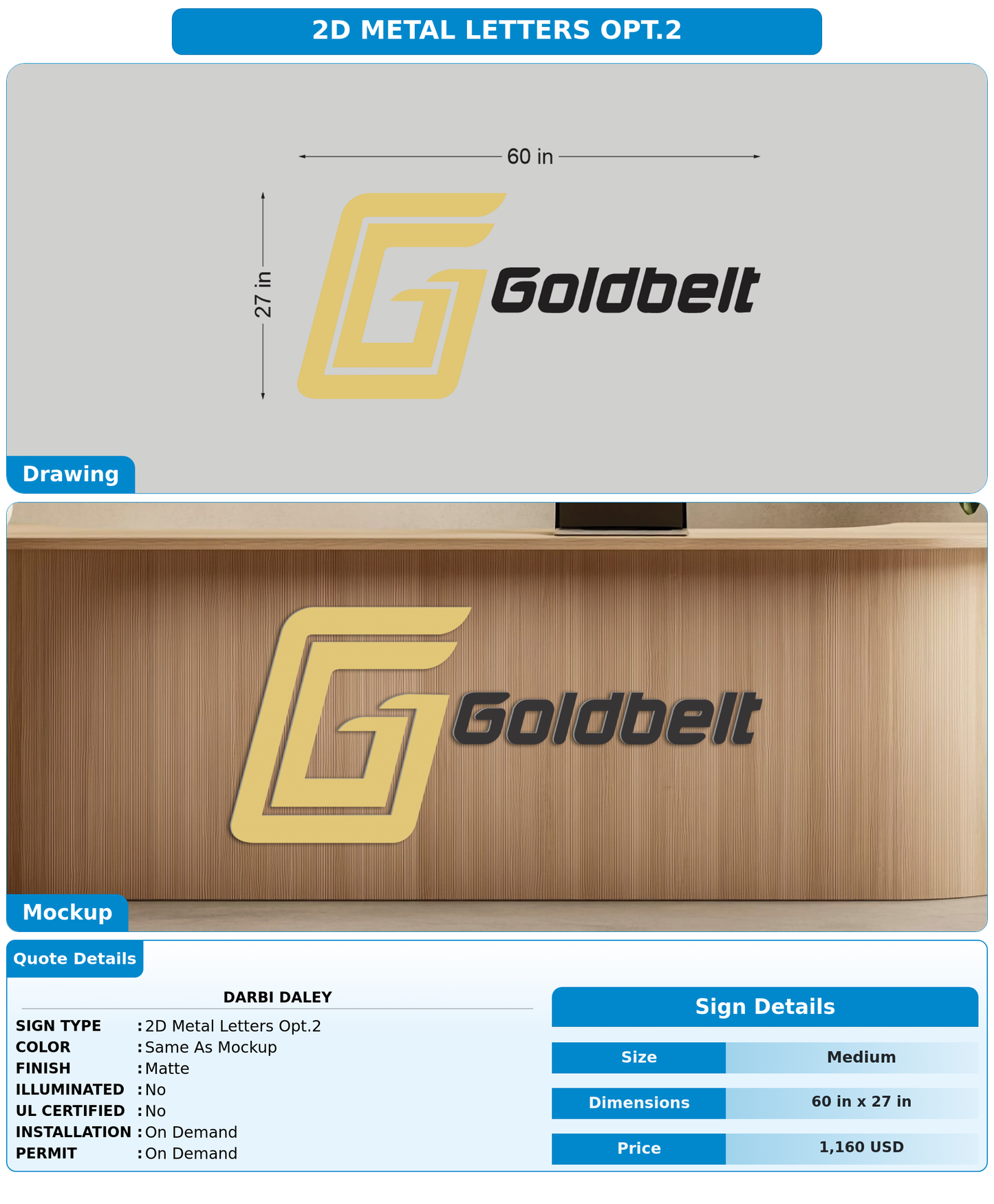 CUSTOM MOCKUP SIGN FOR Darbi Daley