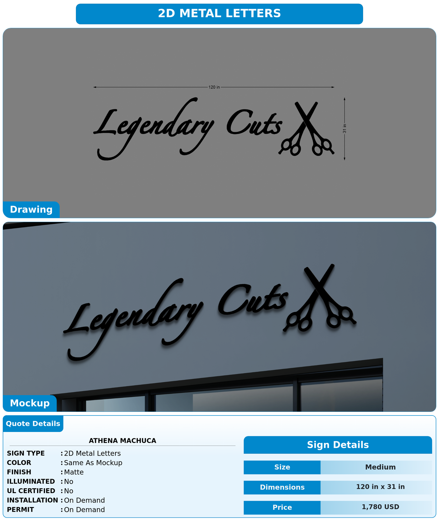 CUSTOM MOCKUP SIGN FOR Athena Machuca