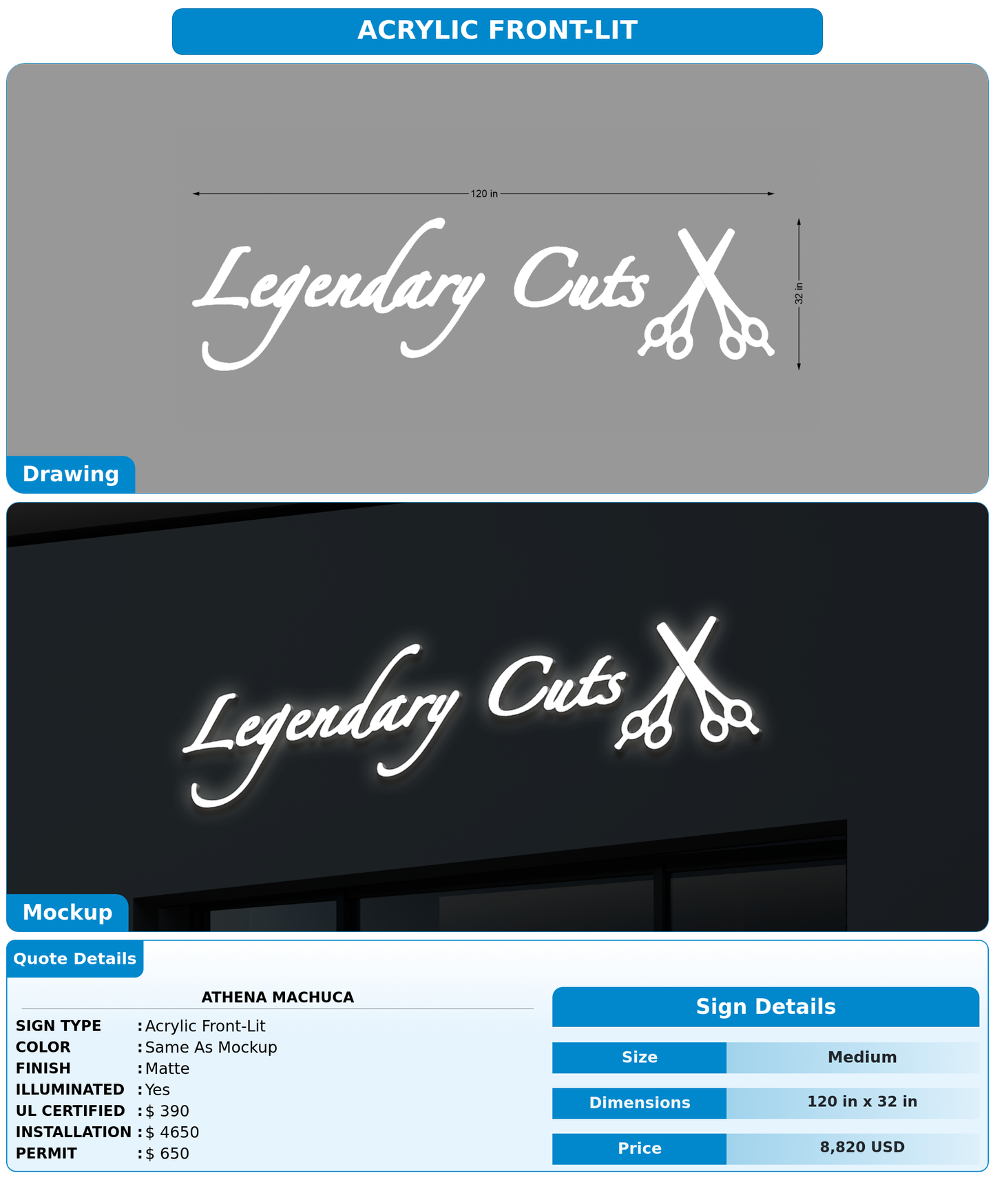CUSTOM MOCKUP SIGN FOR Athena Machuca