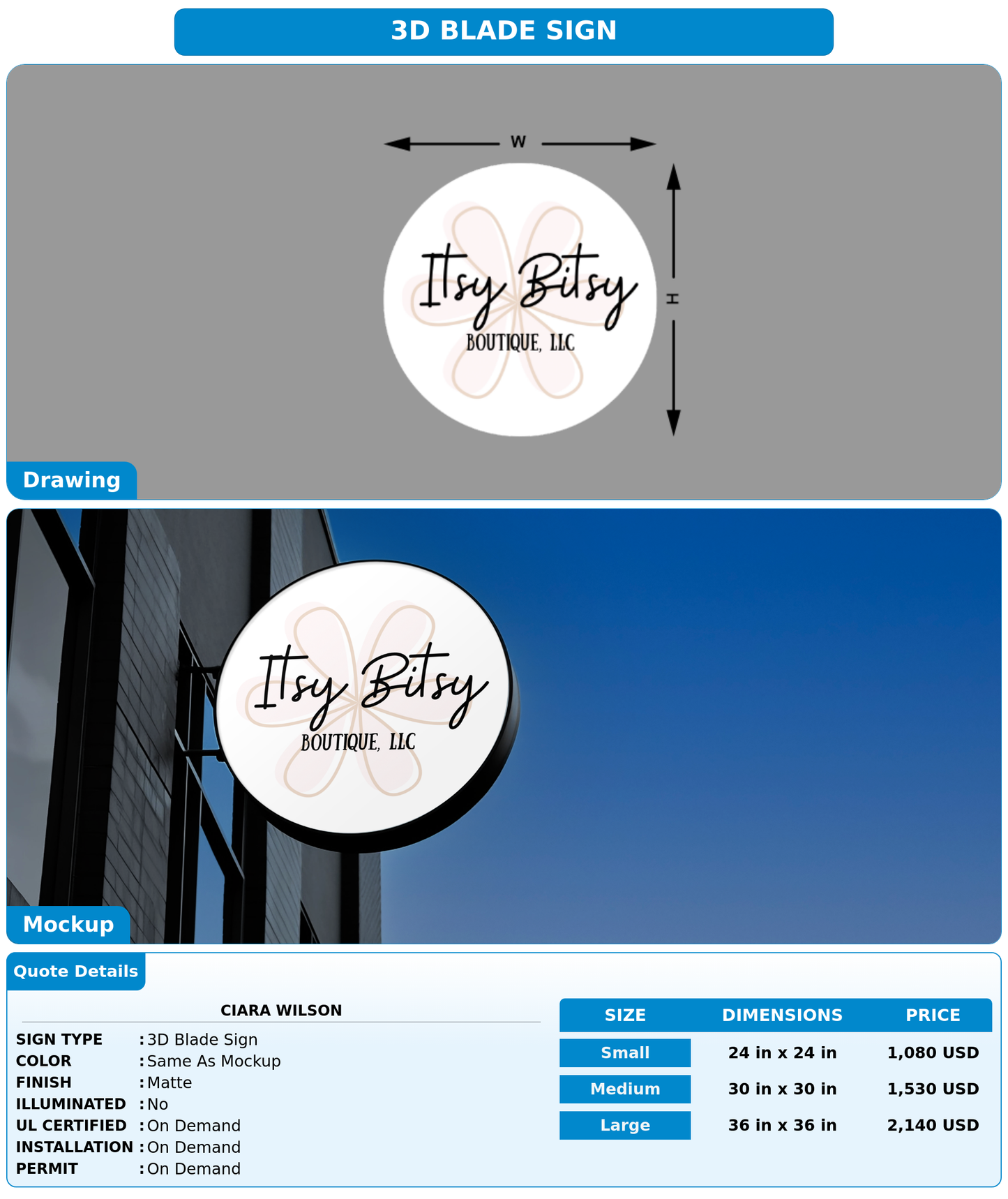 CUSTOM MOCKUP SIGN FOR Ciara Wilson