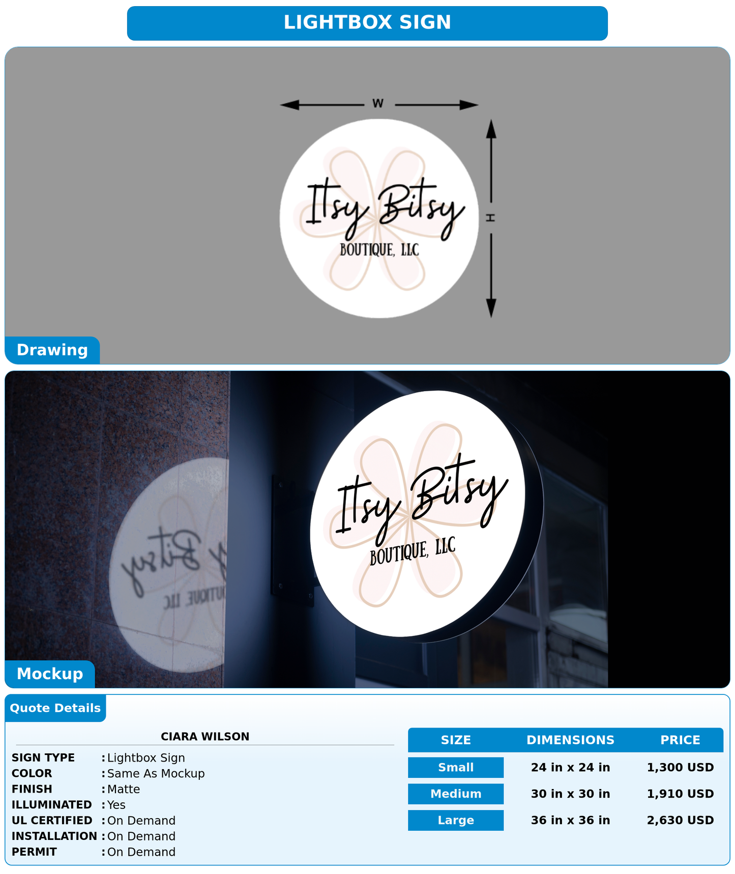 CUSTOM MOCKUP SIGN FOR Ciara Wilson