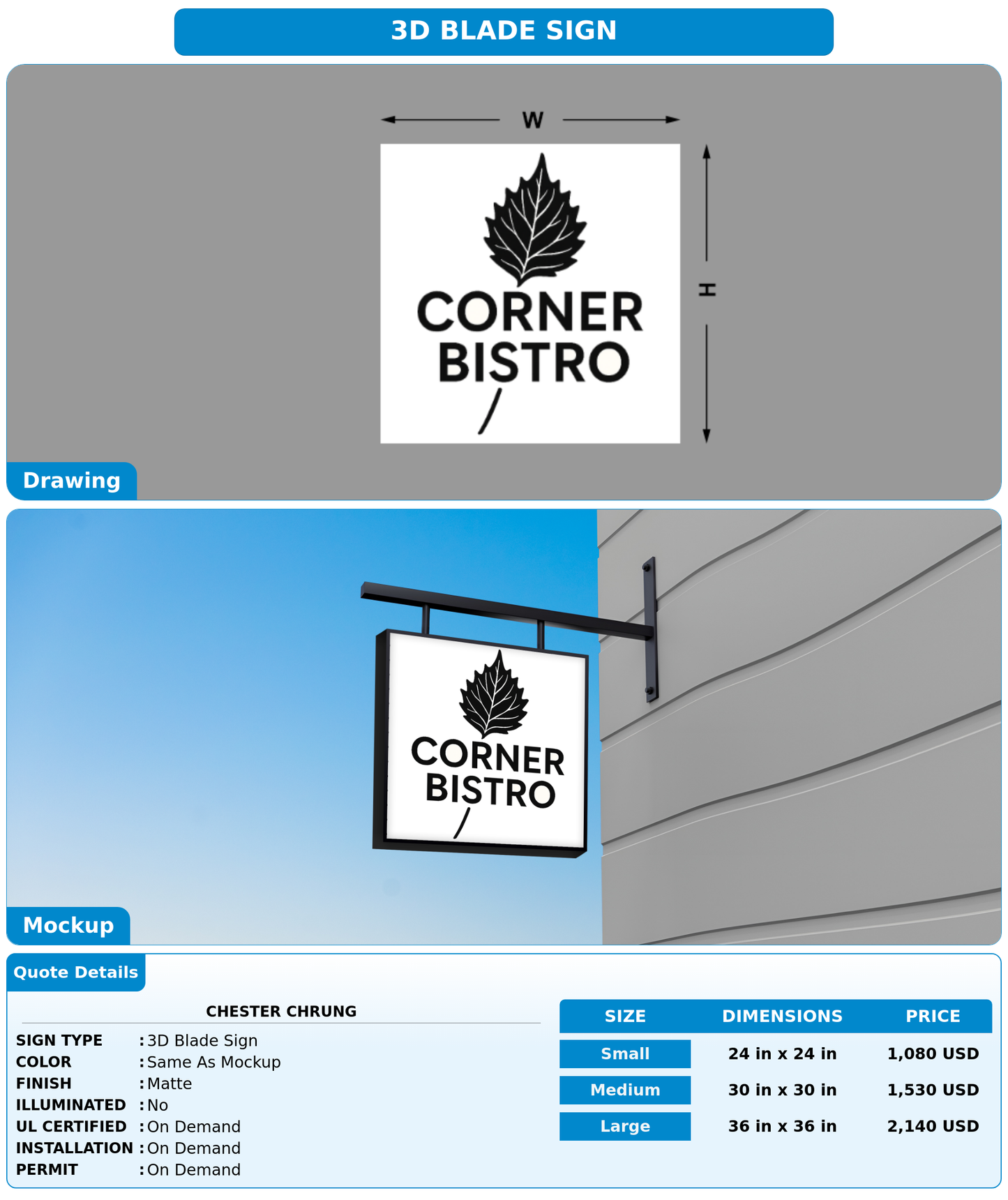 CUSTOM MOCKUP SIGN FOR Chester chrung