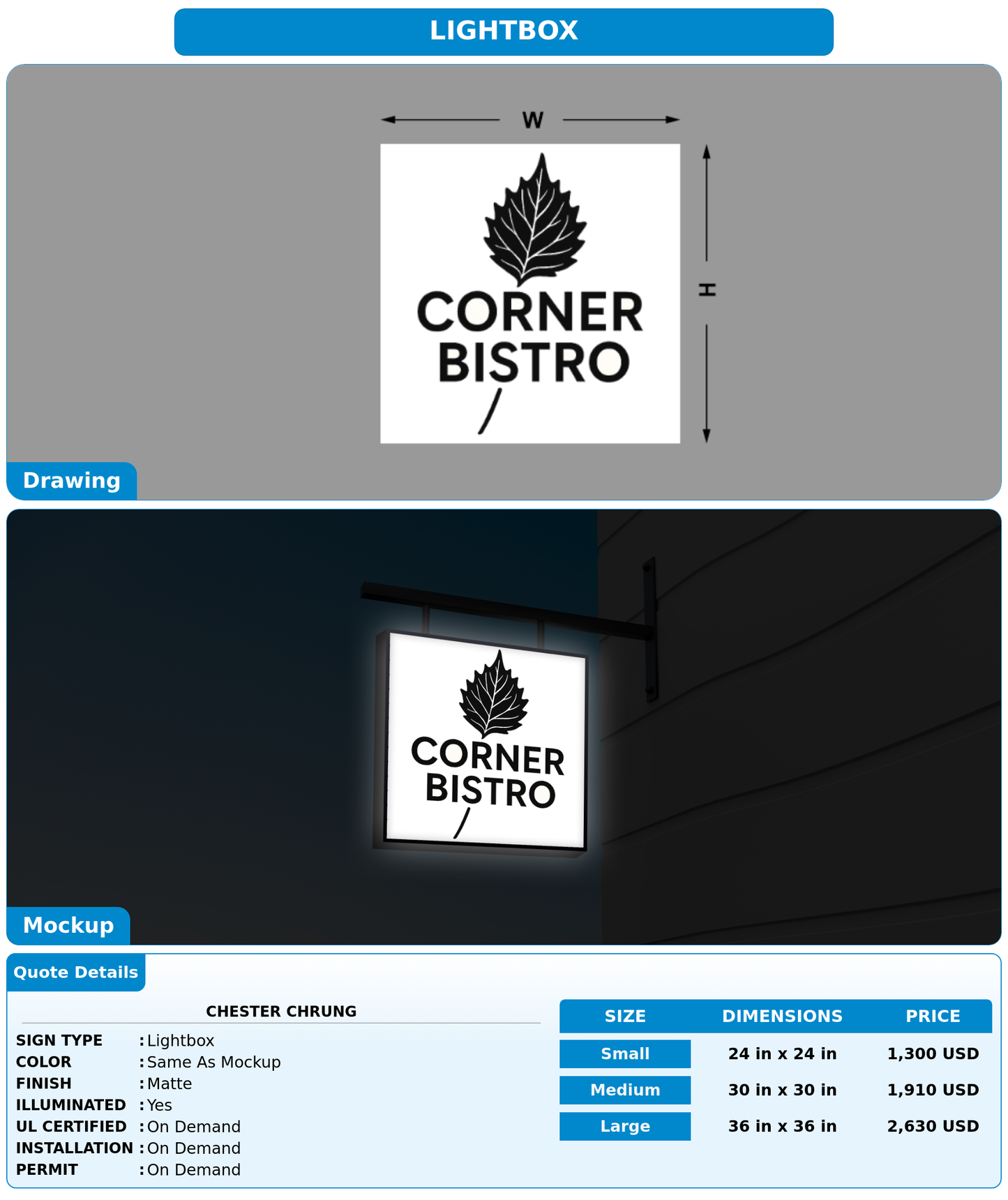 CUSTOM MOCKUP SIGN FOR Chester chrung