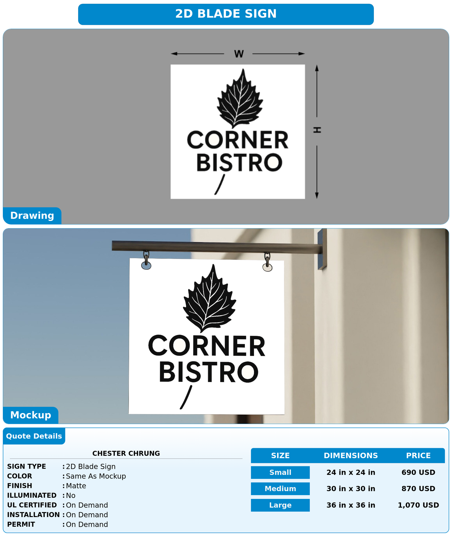 CUSTOM MOCKUP SIGN FOR Chester chrung