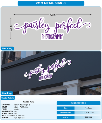 CUSTOM MOCKUP SIGN FOR Mandy Pahl
