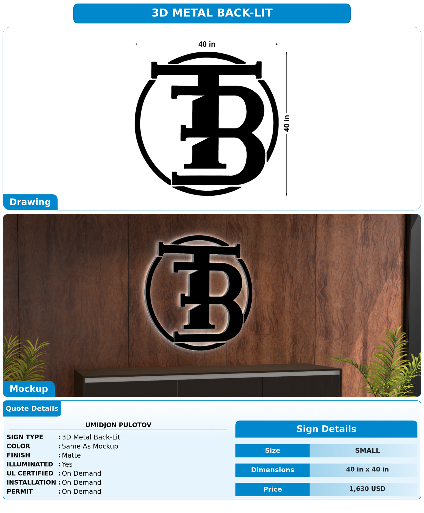 CUSTOM MOCKUP SIGN FOR Umidjon Pulotov