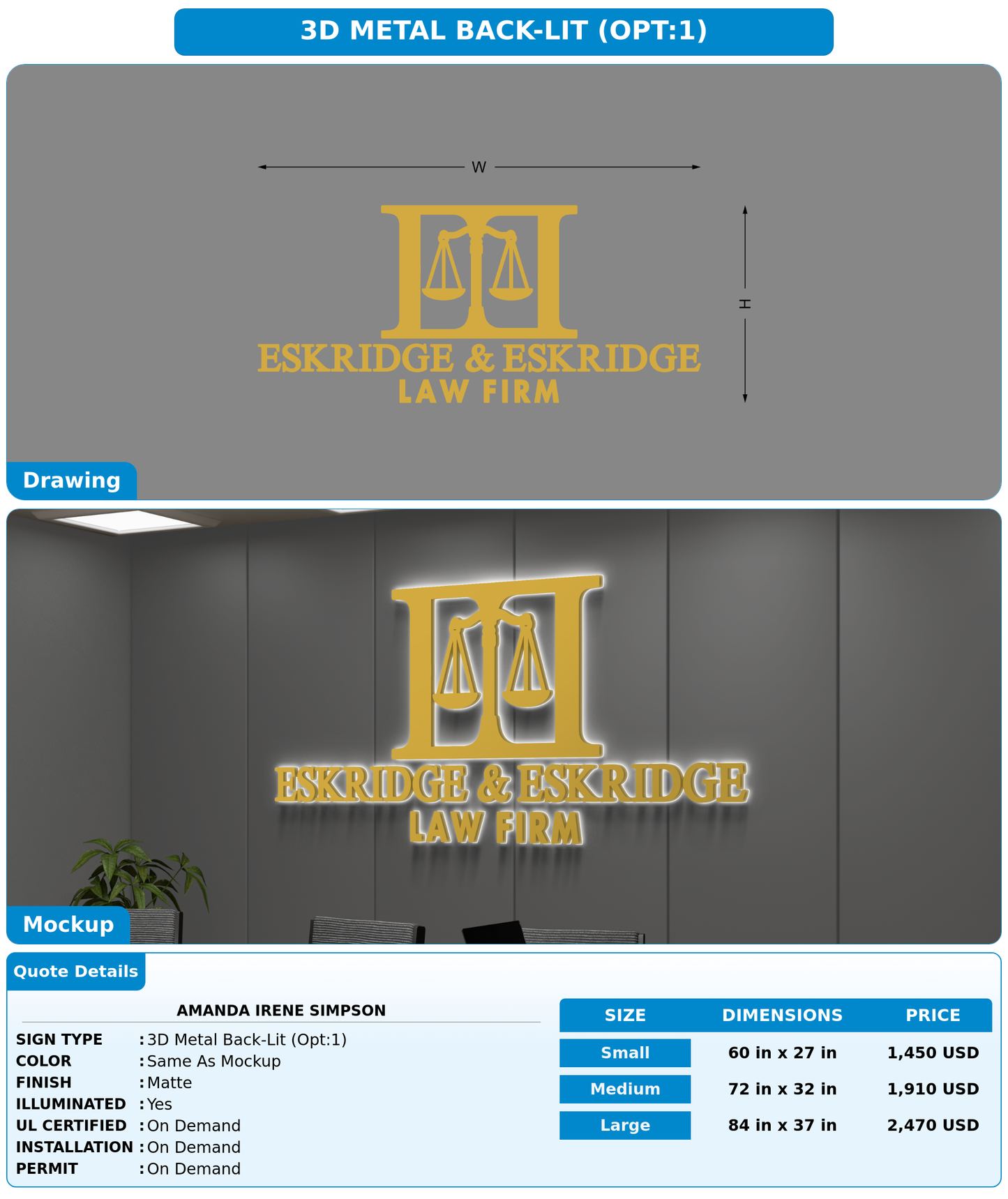 CUSTOM MOCKUP SIGN FOR Amanda Irene Simpson