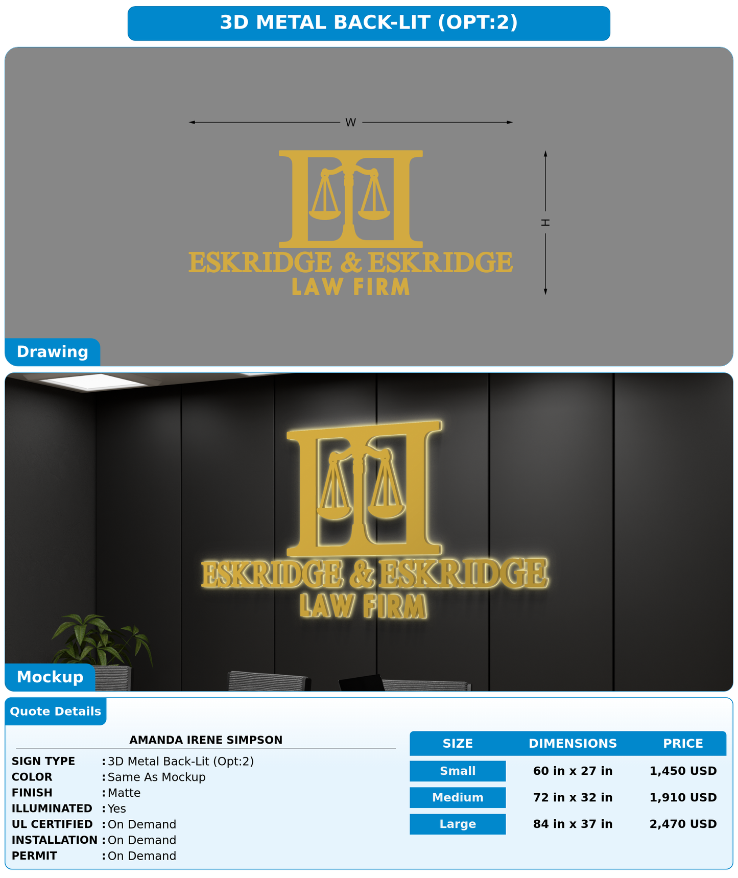 CUSTOM MOCKUP SIGN FOR Amanda Irene Simpson