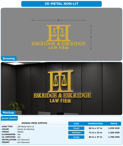 CUSTOM MOCKUP SIGN FOR Amanda Irene Simpson