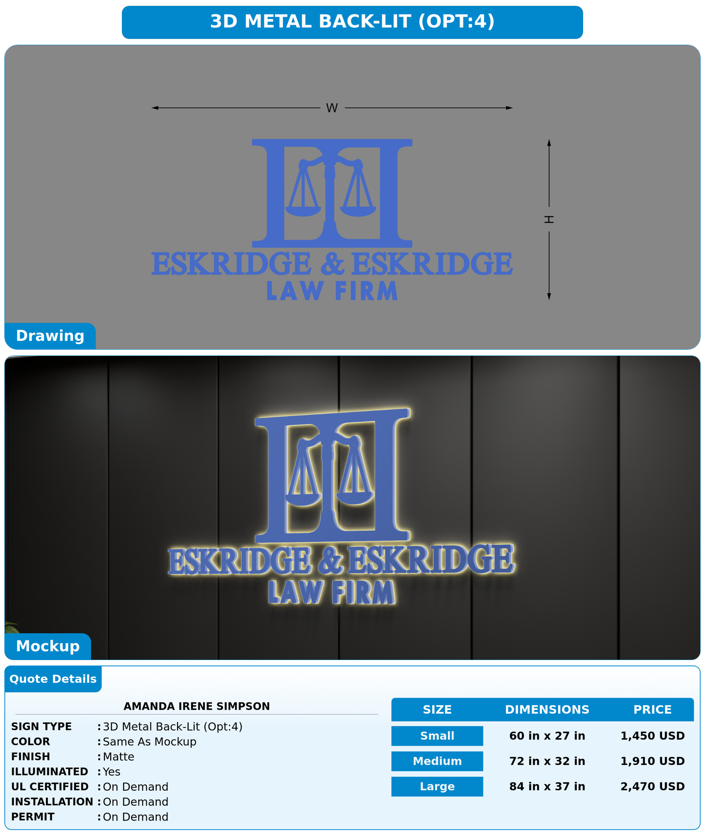 CUSTOM MOCKUP SIGN FOR Amanda Irene Simpson