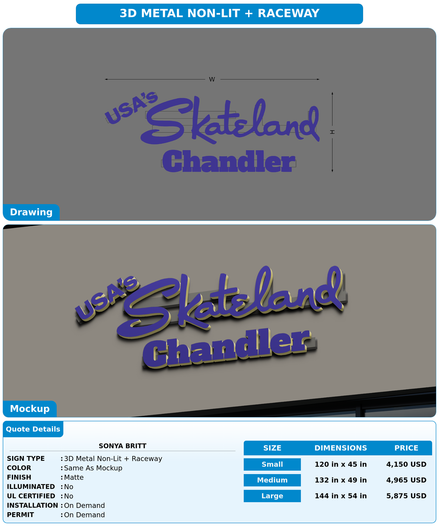 CUSTOM MOCKUP SIGN FOR Sonya Britt
