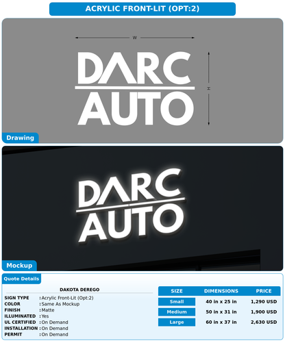CUSTOM MOCKUP SIGN FOR Dakota Derego