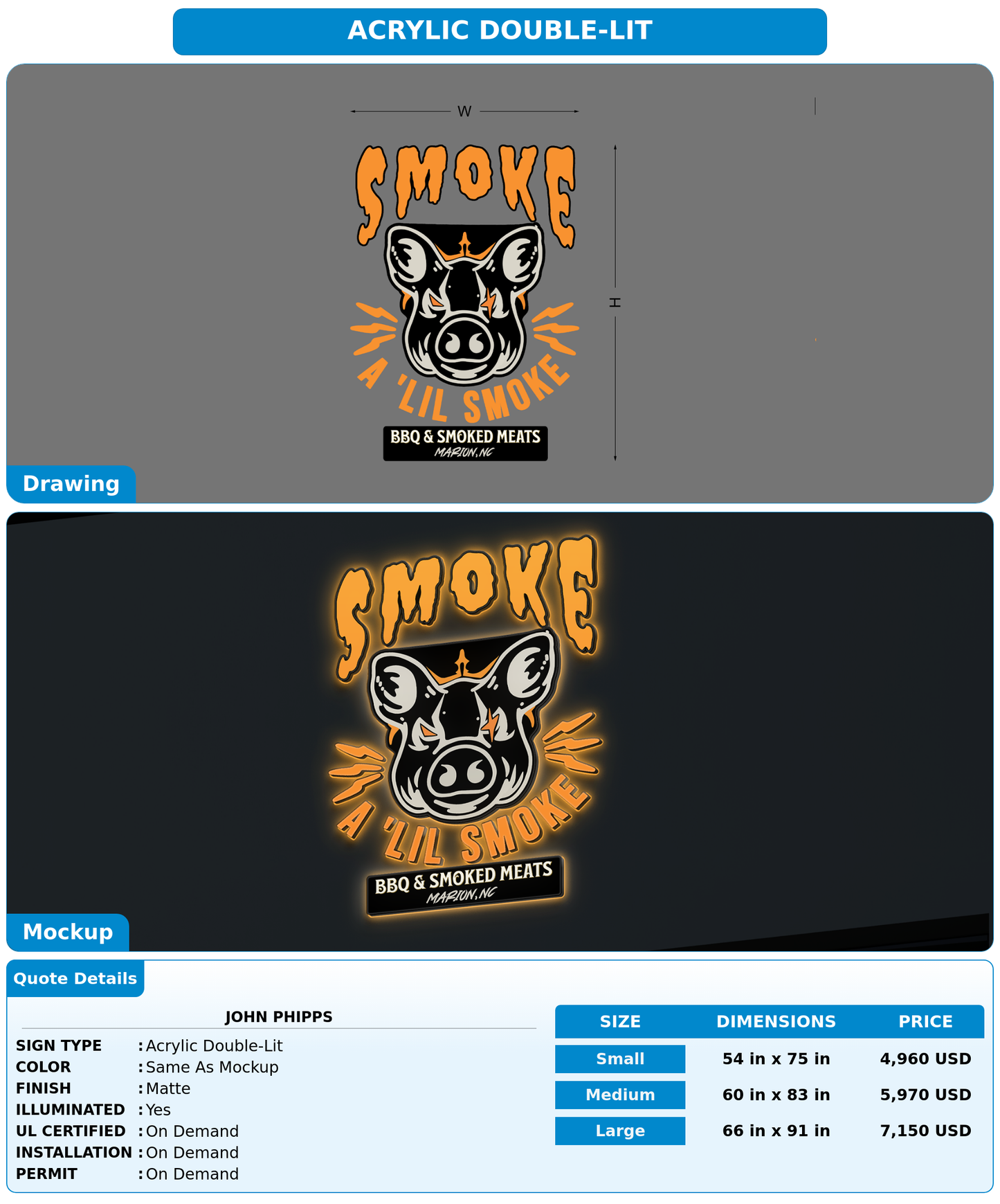 CUSTOM MOCKUP SIGN FOR John Phipps