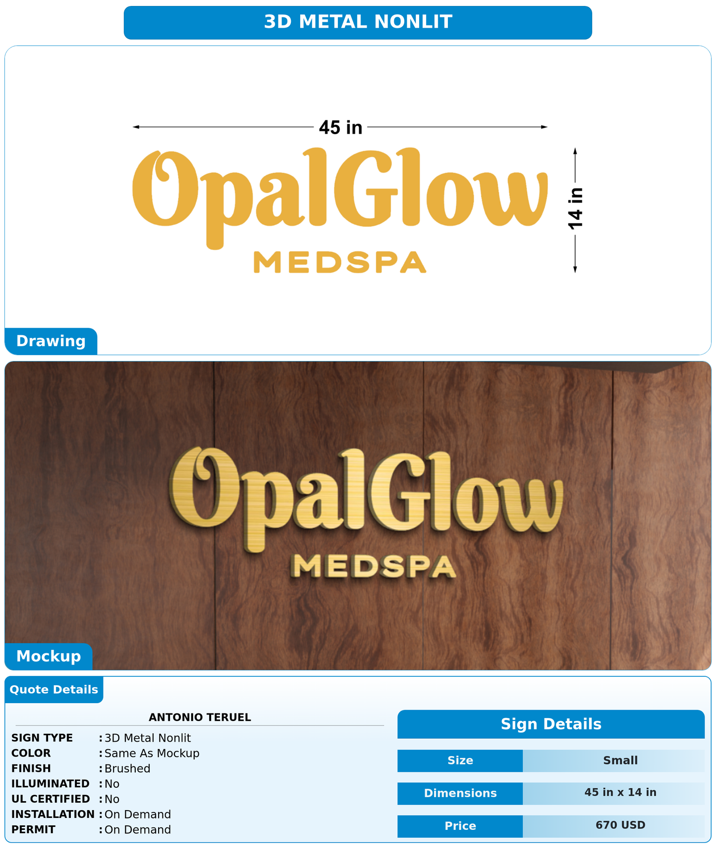 CUSTOM MOCKUP SIGN FOR Antonio Teruel