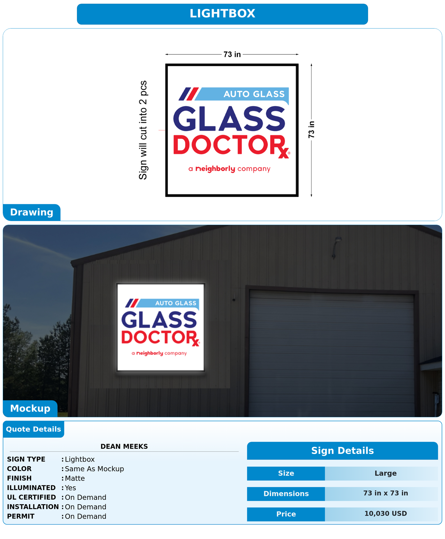 CUSTOM MOCKUP SIGN FOR Dean Meeks