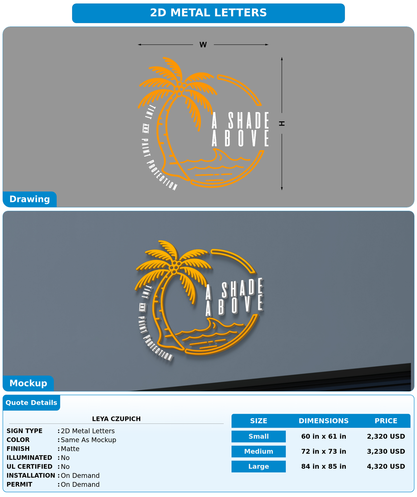 CUSTOM MOCKUP SIGN FOR Leya czupich