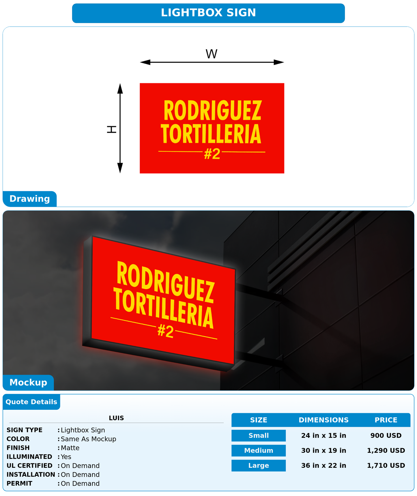 CUSTOM MOCKUP SIGN FOR Luis