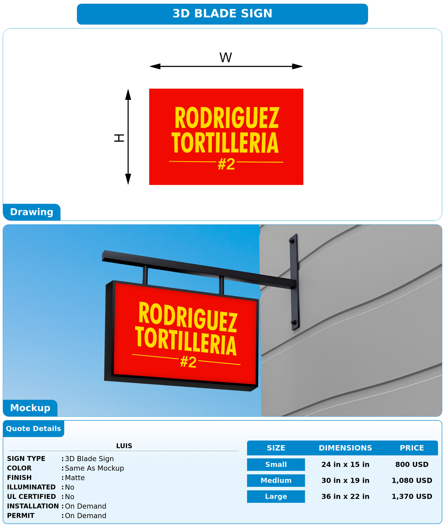 CUSTOM MOCKUP SIGN FOR Luis