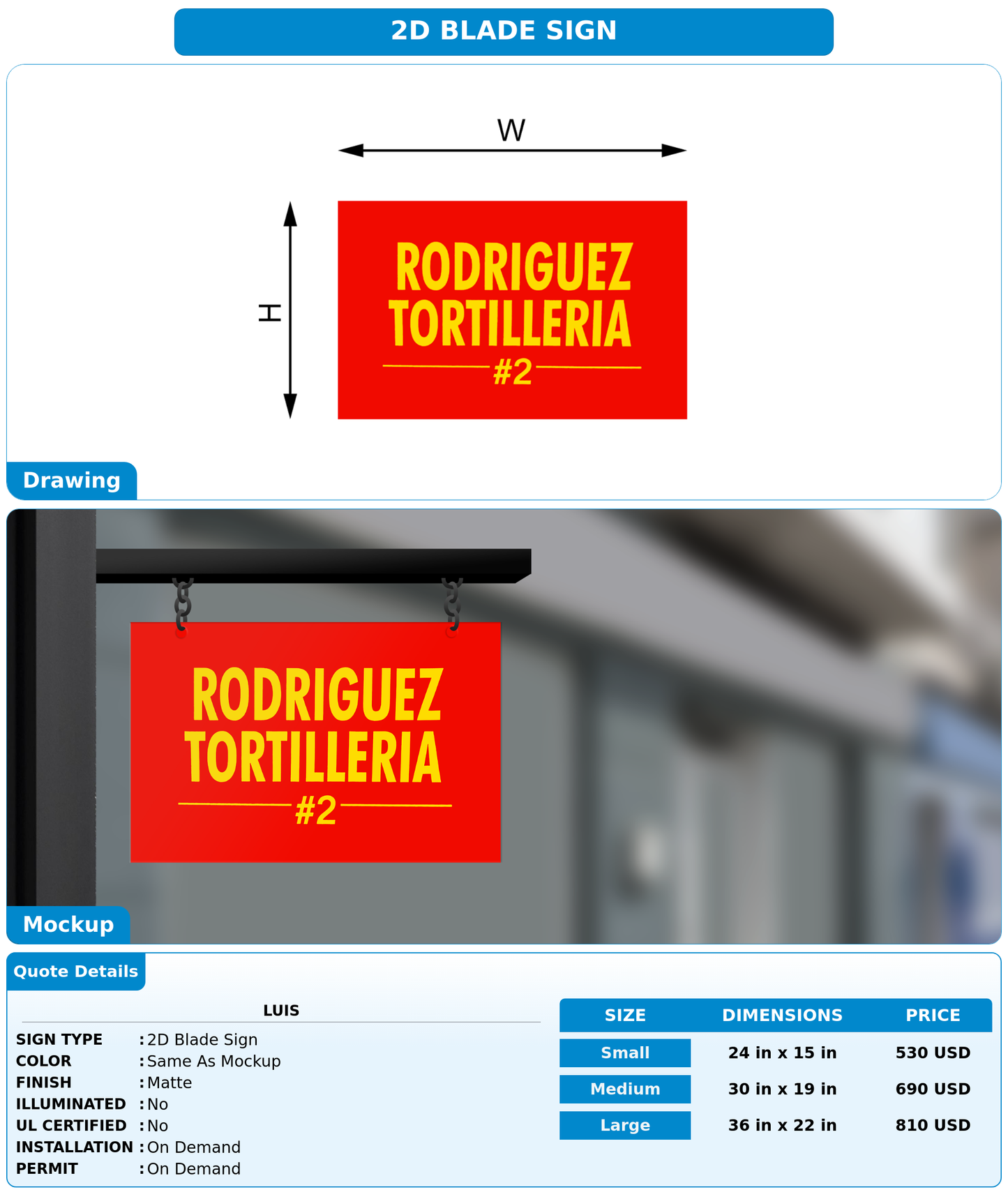 CUSTOM MOCKUP SIGN FOR Luis