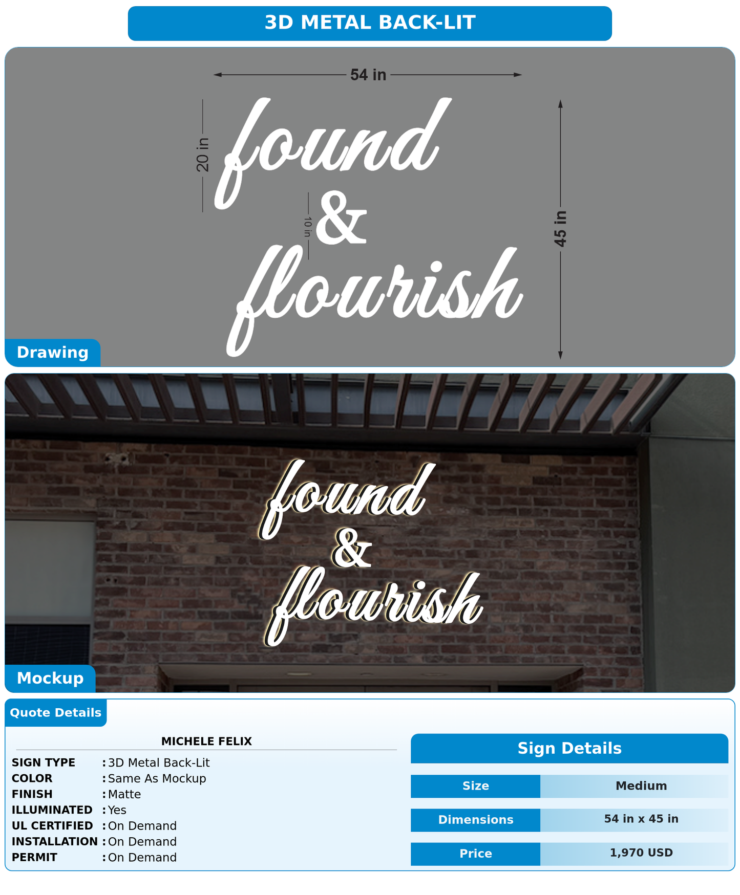 CUSTOM MOCKUP SIGN FOR Michele Felix