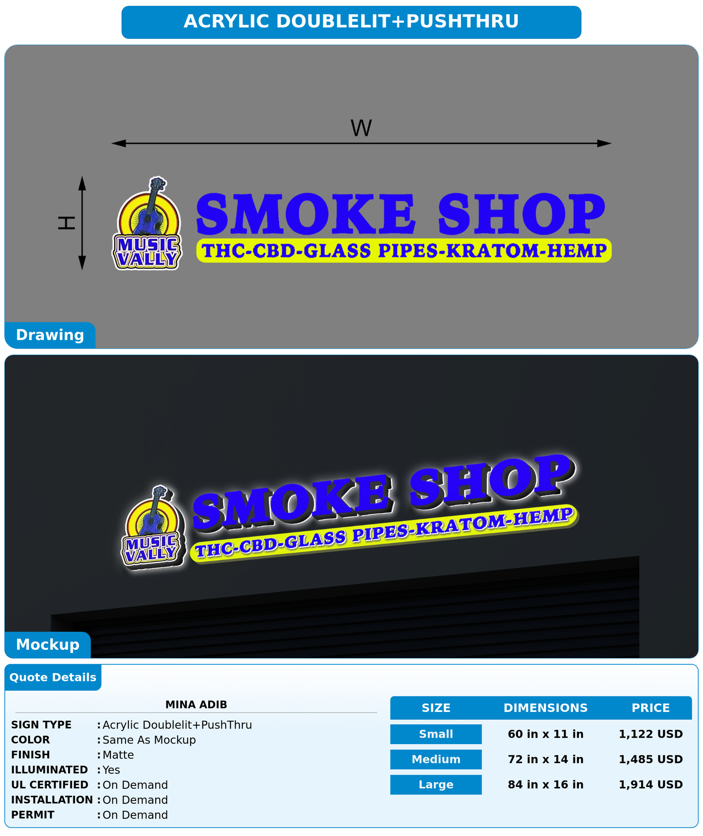 CUSTOM MOCKUP SIGN FOR Mina Adib