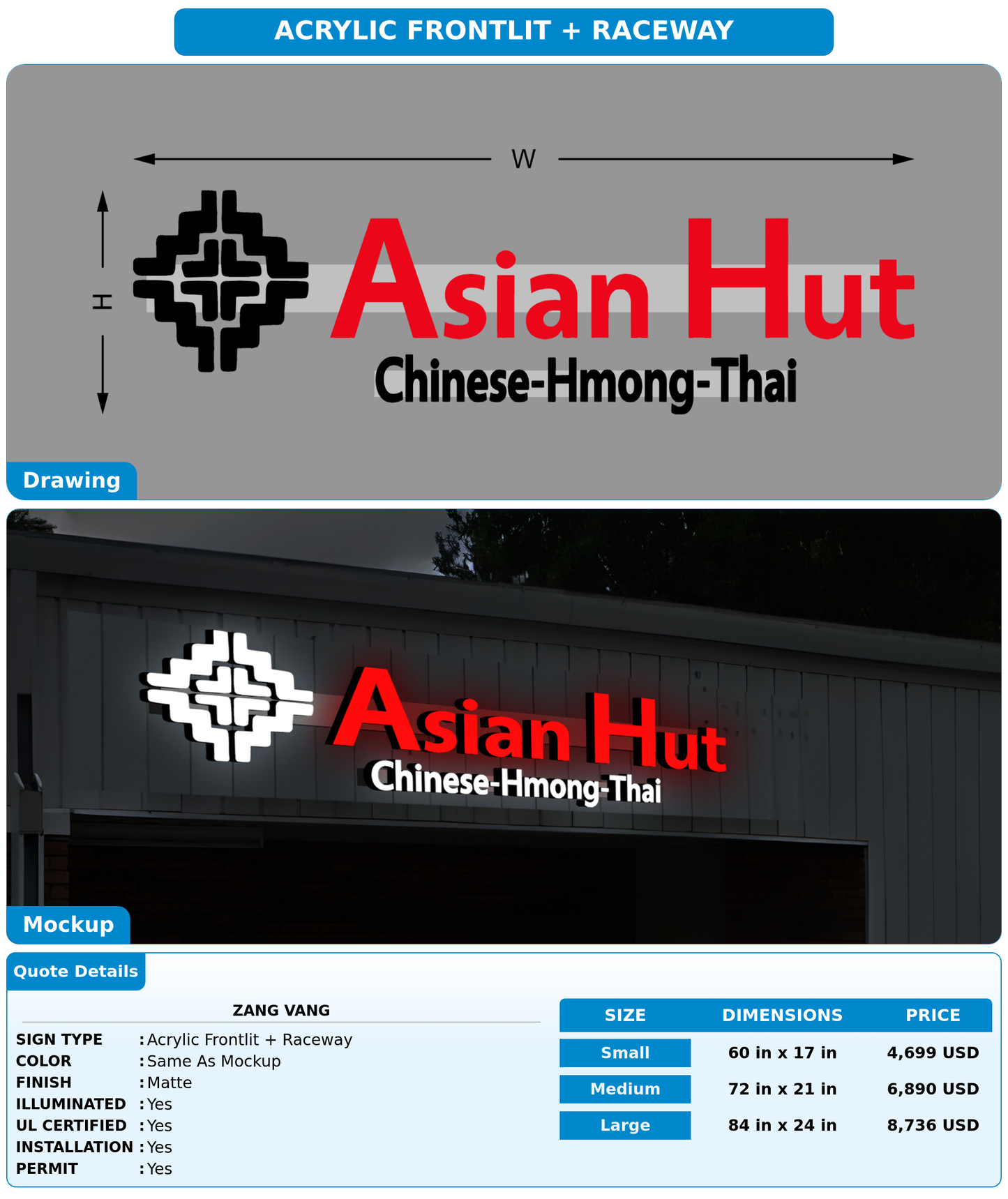 CUSTOM MOCKUP SIGN FOR zang Vang