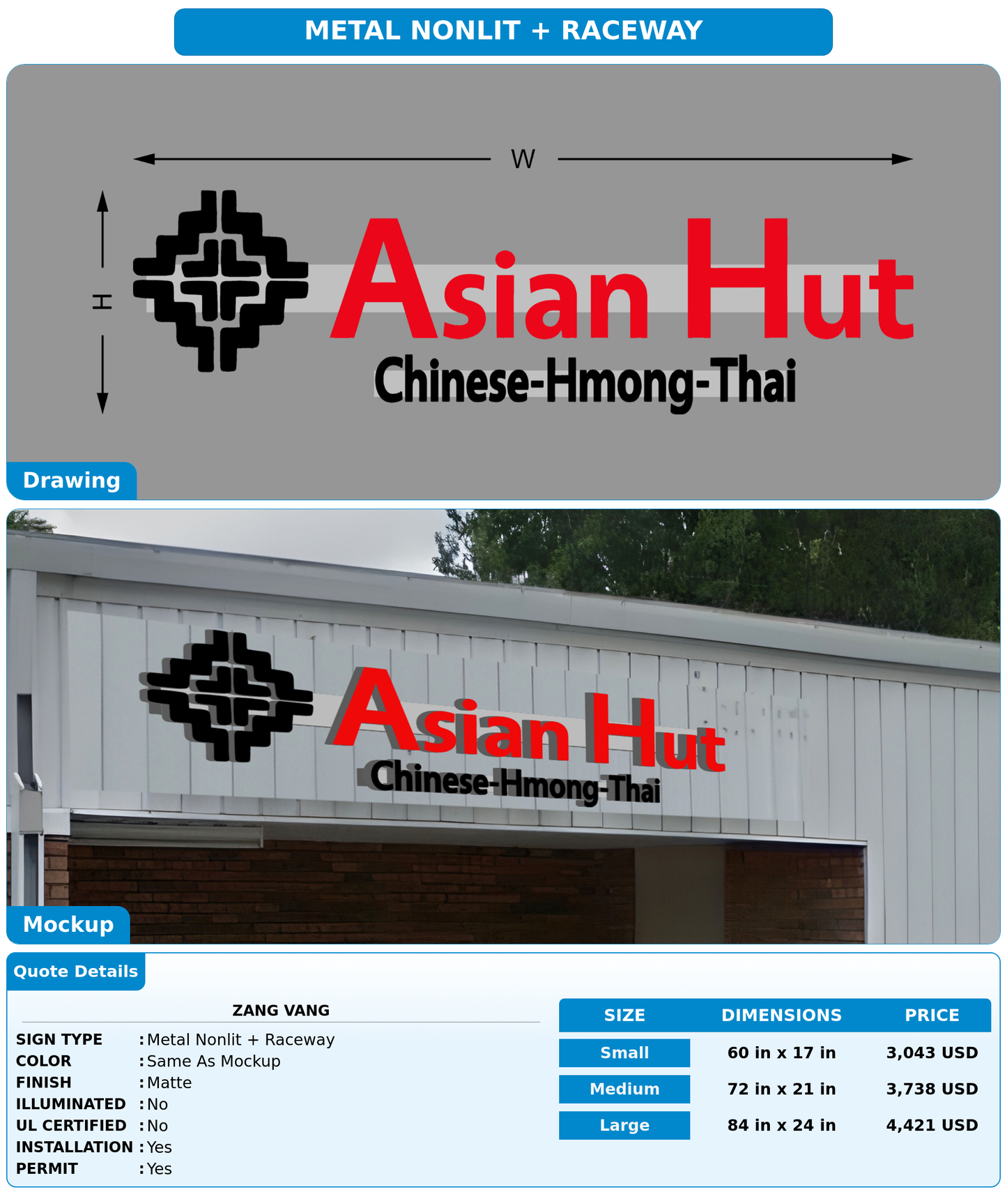 CUSTOM MOCKUP SIGN FOR zang Vang