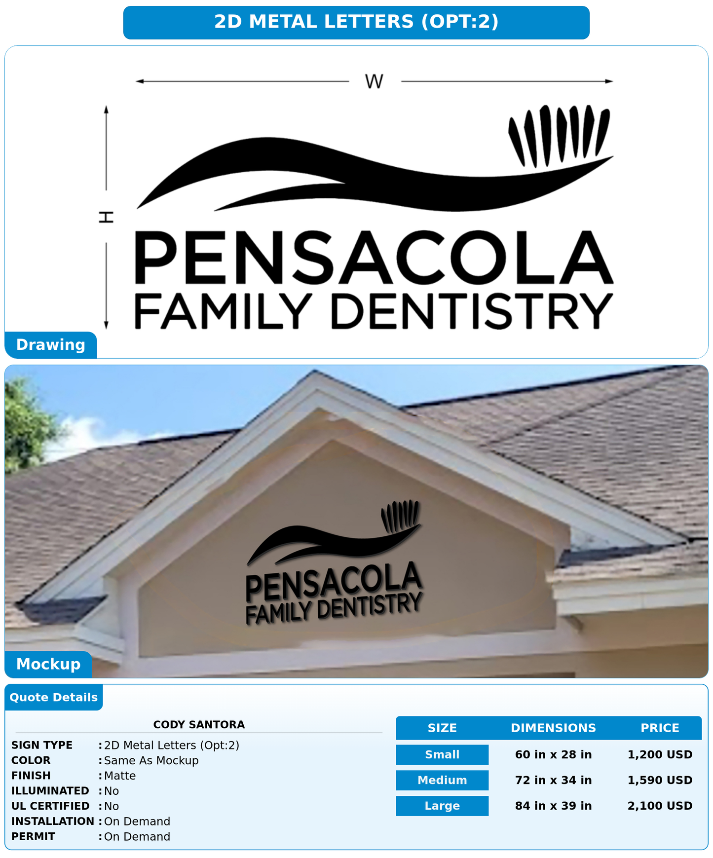 CUSTOM MOCKUP SIGN FOR Cody Santora