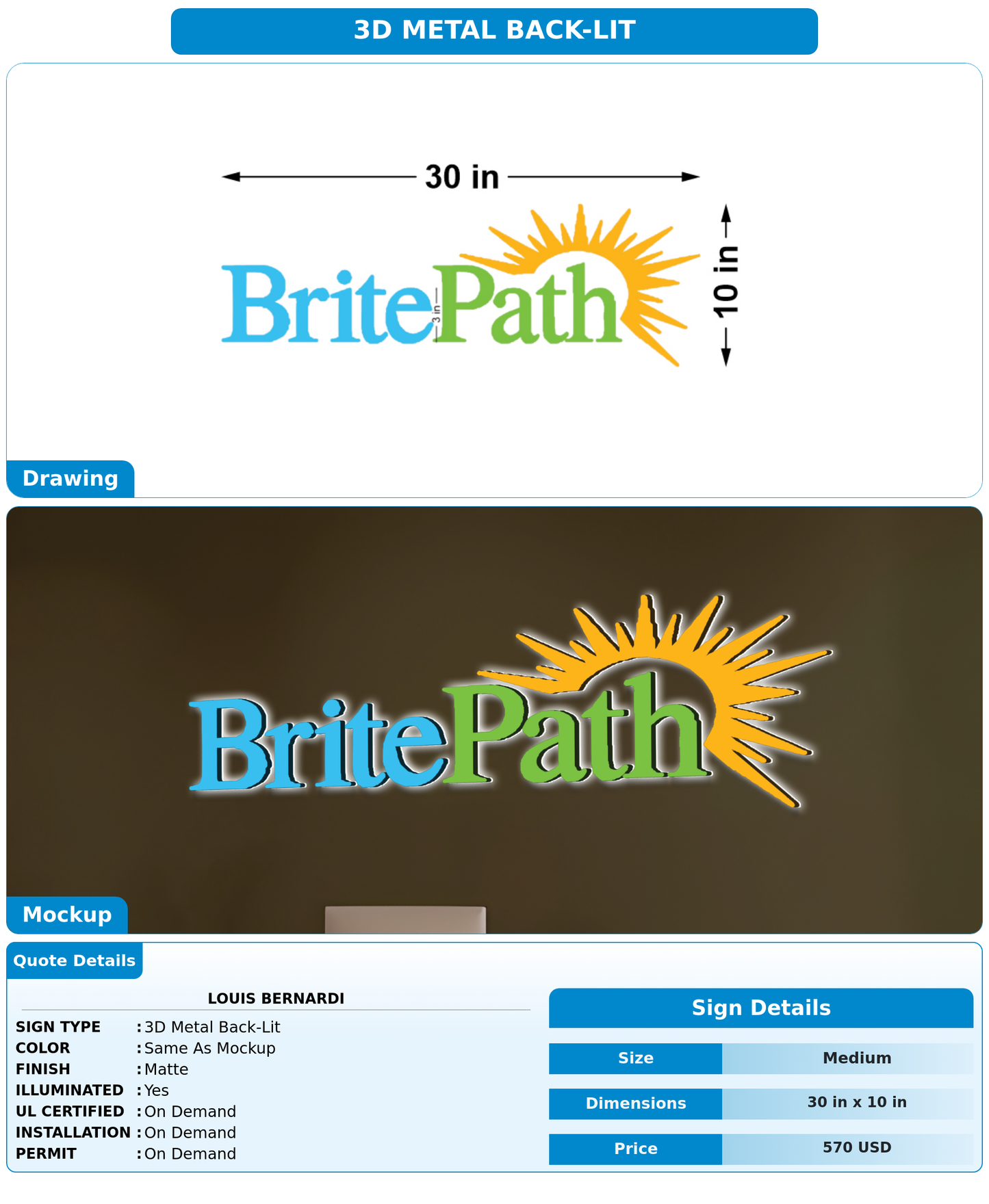 CUSTOM MOCKUP SIGN FOR Louis bernardi