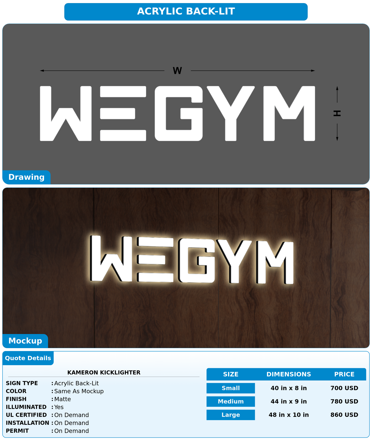 CUSTOM MOCKUP SIGN FOR Kameron Kicklighter