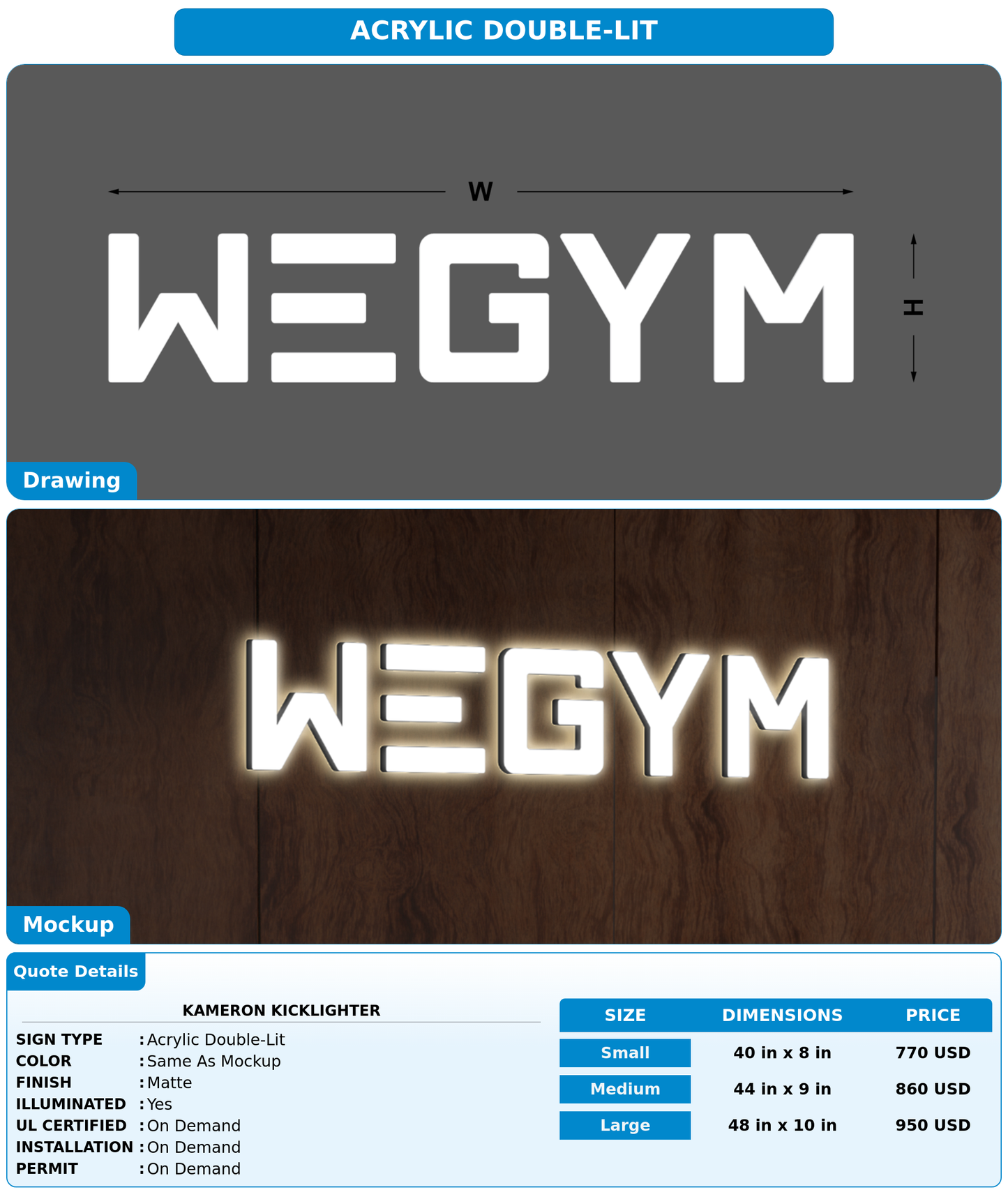 CUSTOM MOCKUP SIGN FOR Kameron Kicklighter