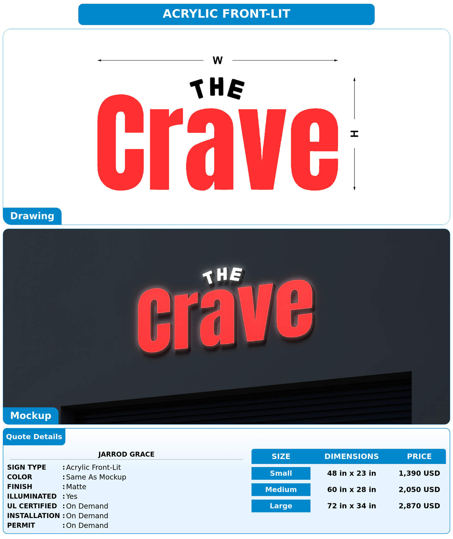 CUSTOM MOCKUP SIGN FOR Jarrod Grace