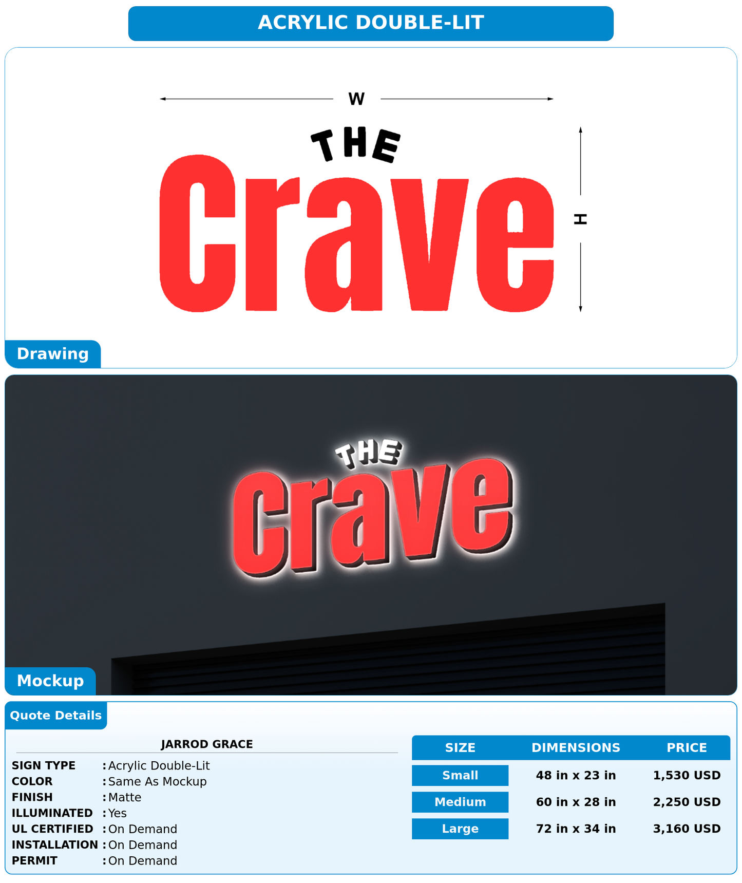 CUSTOM MOCKUP SIGN FOR Jarrod Grace