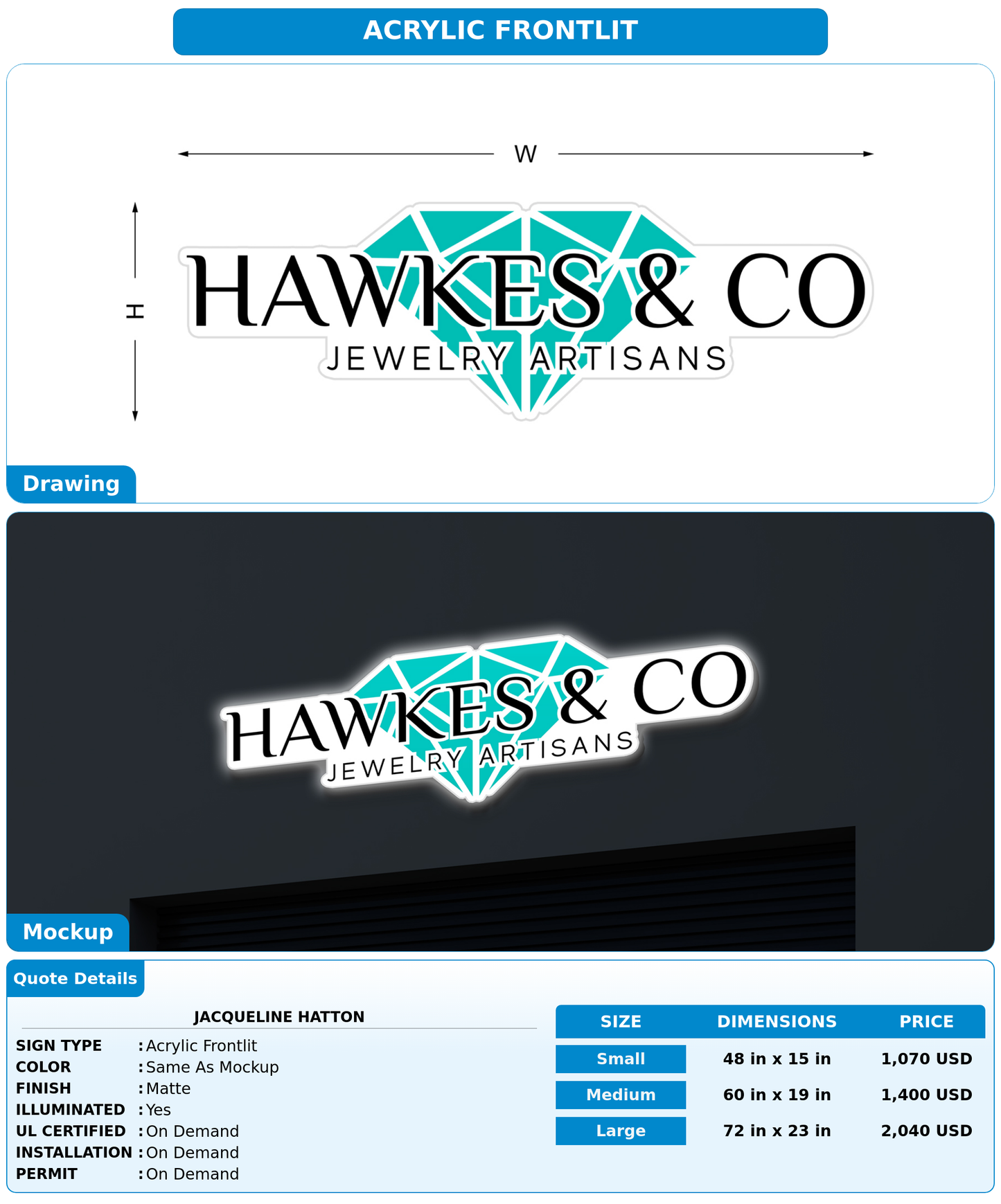 CUSTOM MOCKUP SIGN FOR Jacqueline Hatton