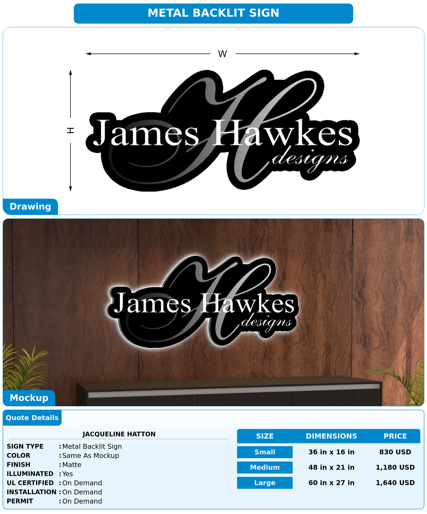 CUSTOM MOCKUP SIGN FOR Jacqueline Hatton