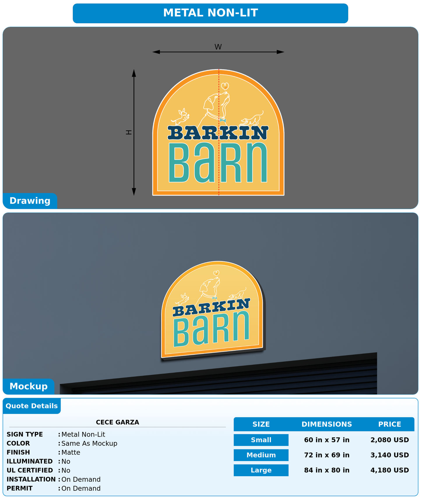 CUSTOM MOCKUP SIGN FOR Cece Garza