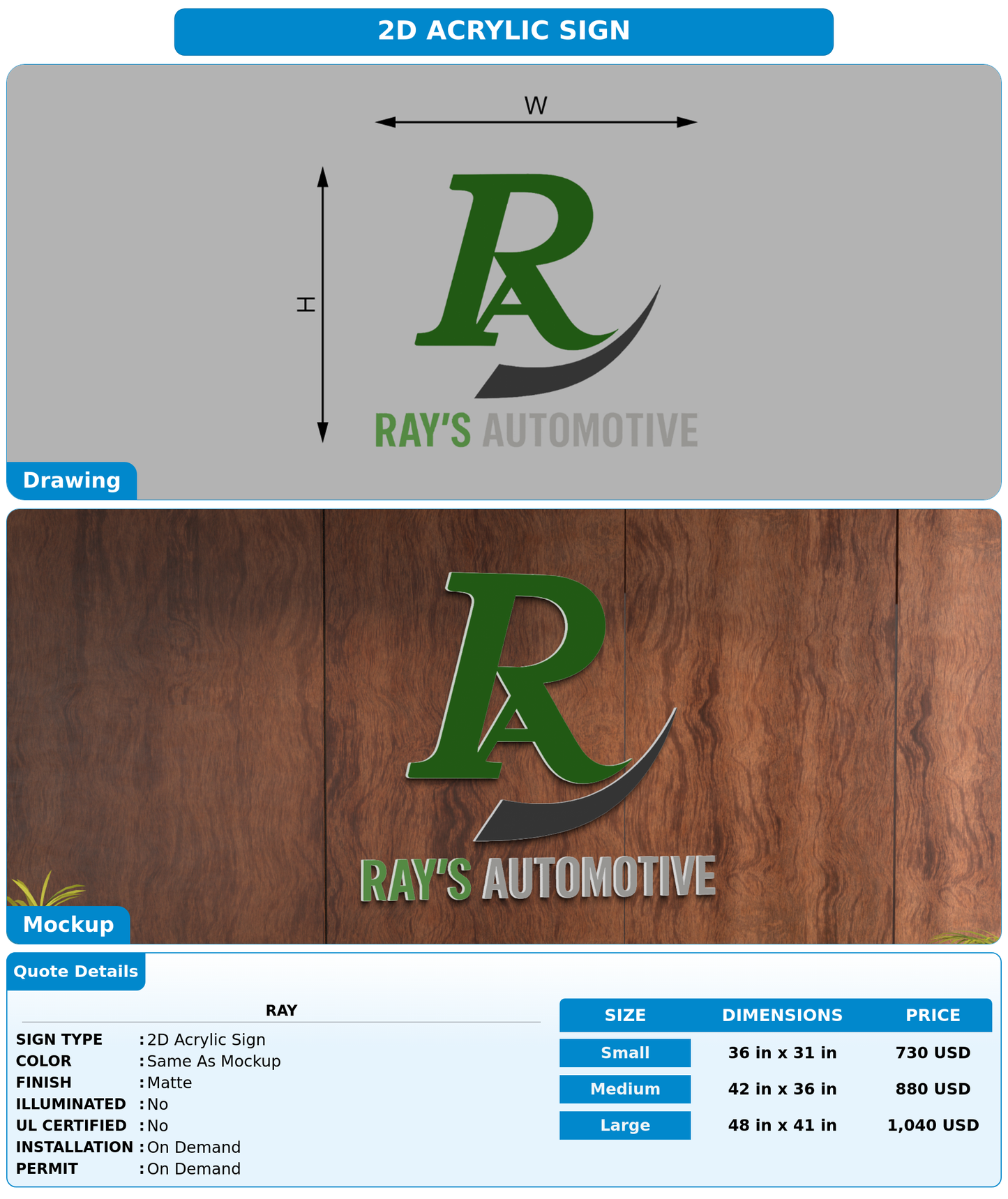 CUSTOM MOCKUP SIGN FOR Ray