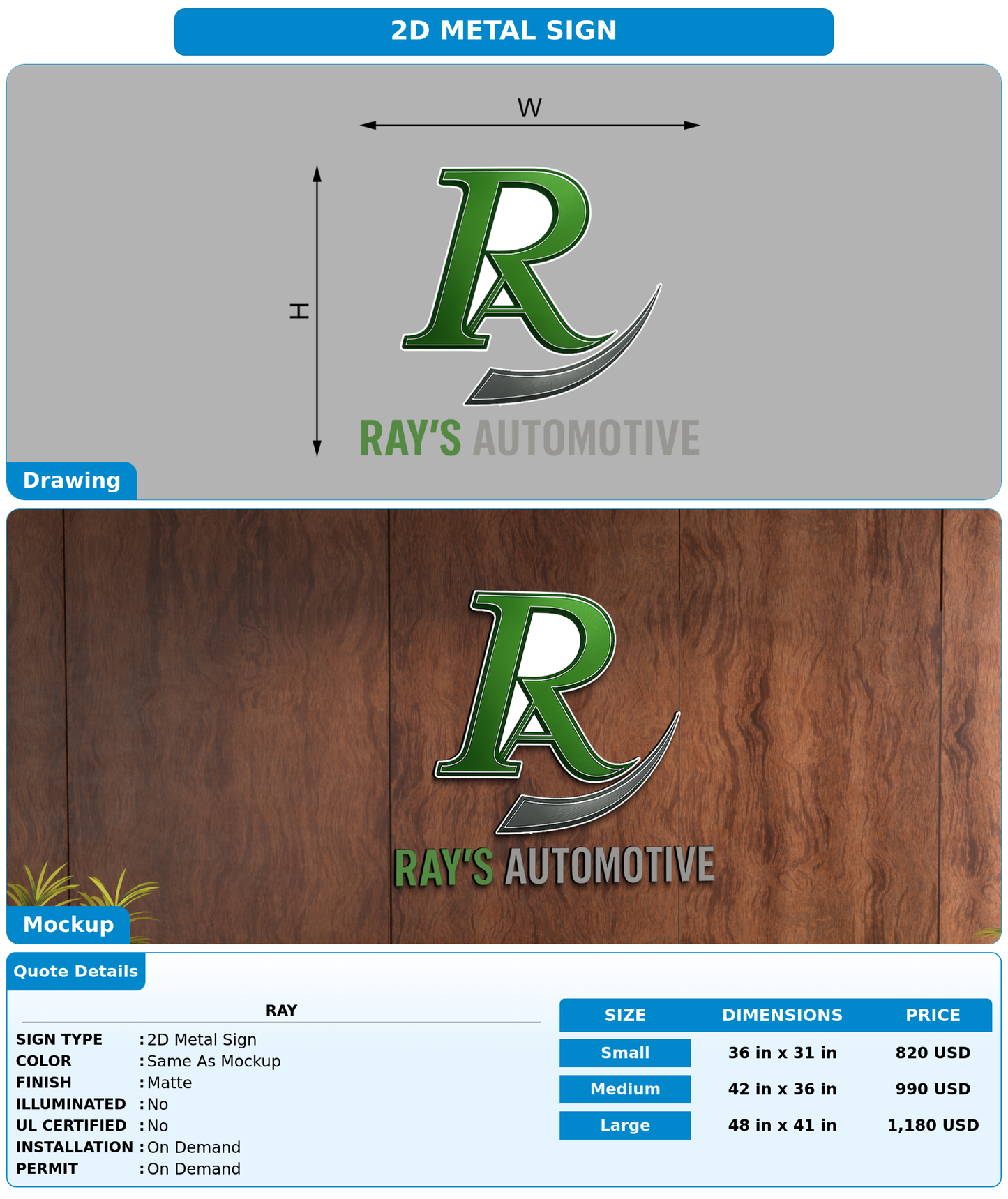 CUSTOM MOCKUP SIGN FOR Ray