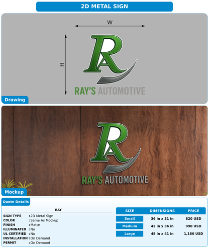 CUSTOM MOCKUP SIGN FOR Ray