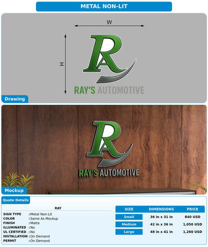 CUSTOM MOCKUP SIGN FOR Ray
