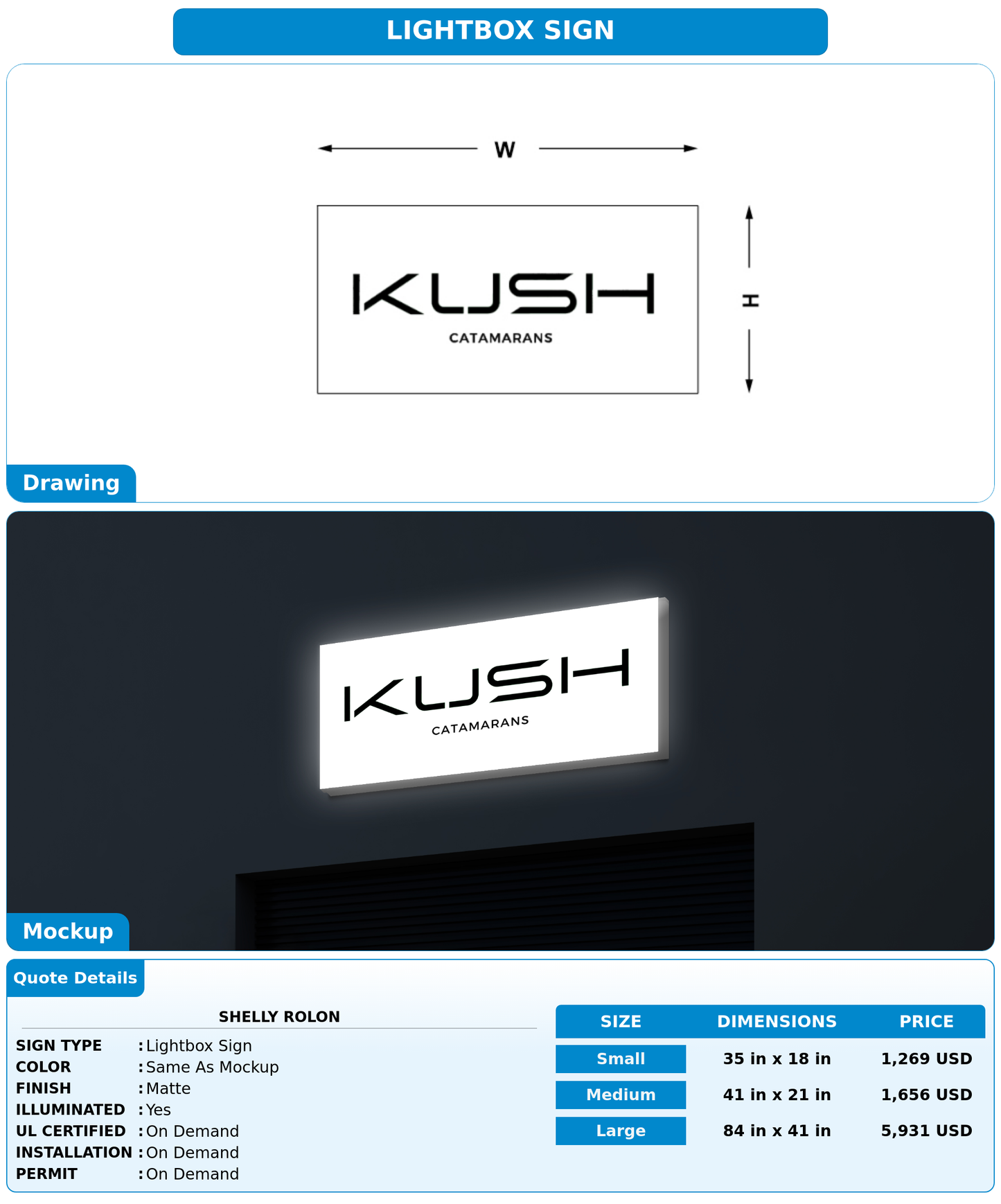 CUSTOM MOCKUP SIGN FOR Shelly Rolon