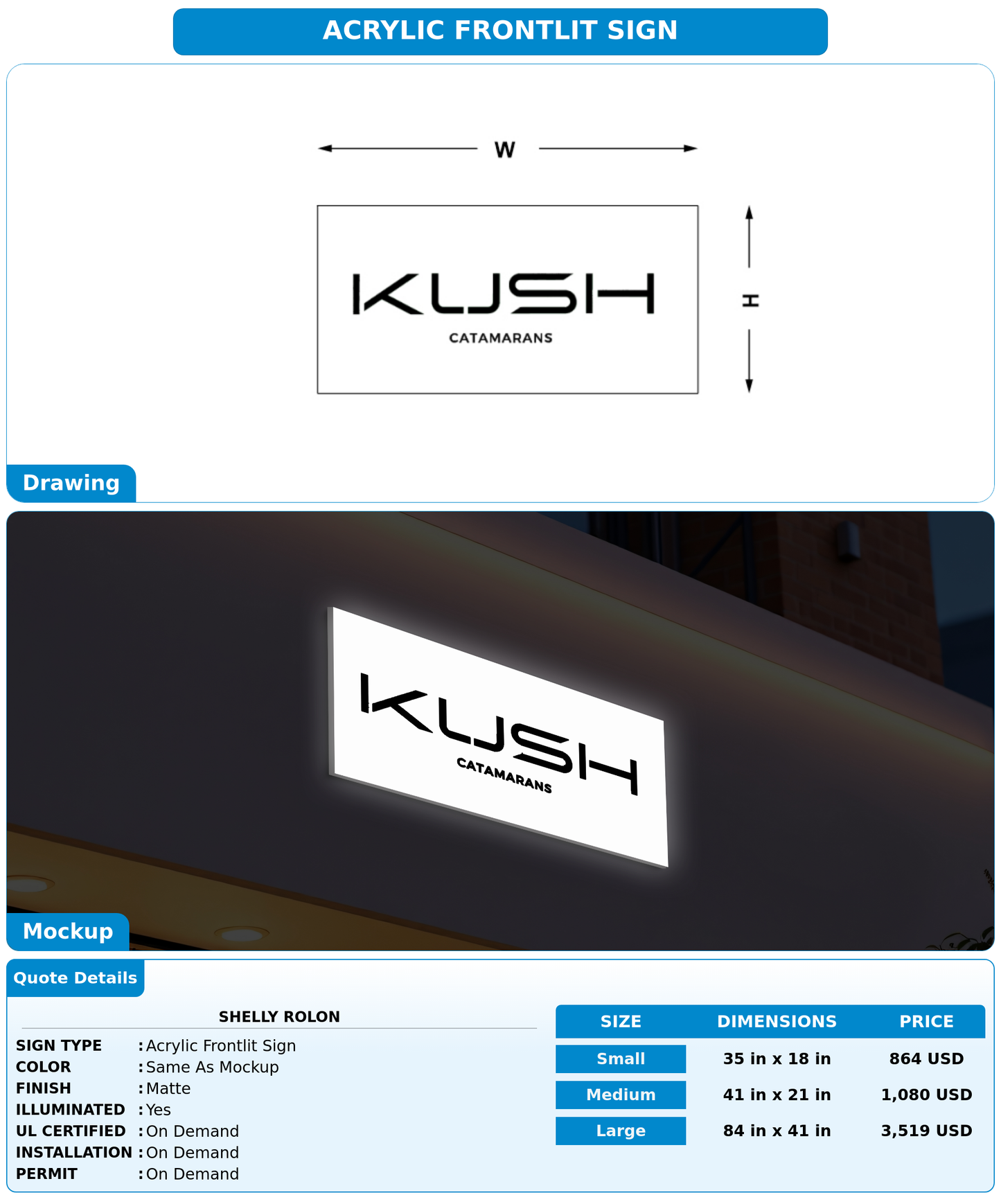 CUSTOM MOCKUP SIGN FOR Shelly Rolon