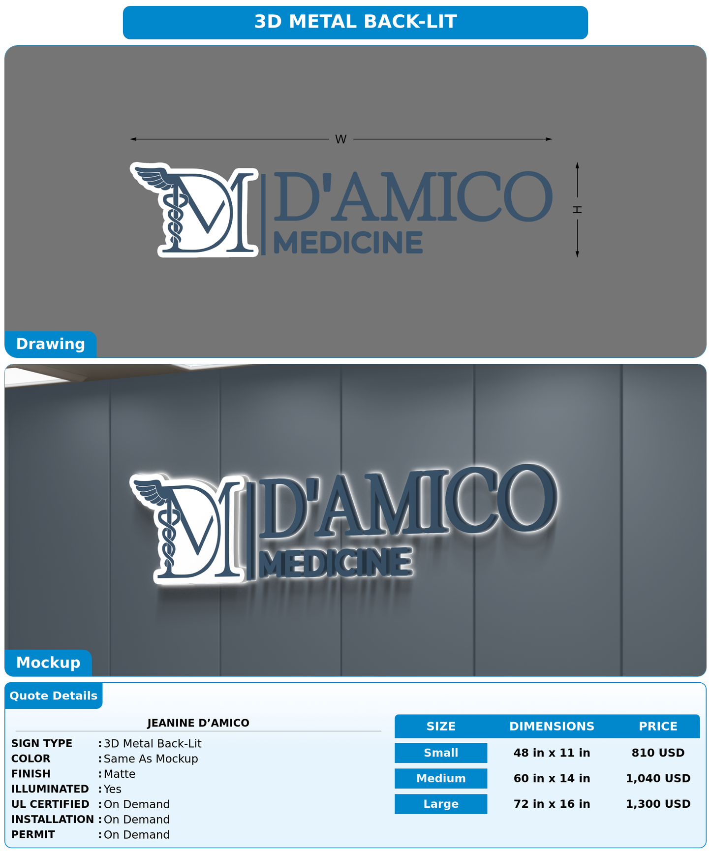 CUSTOM MOCKUP SIGN FOR Jeanine D’Amico