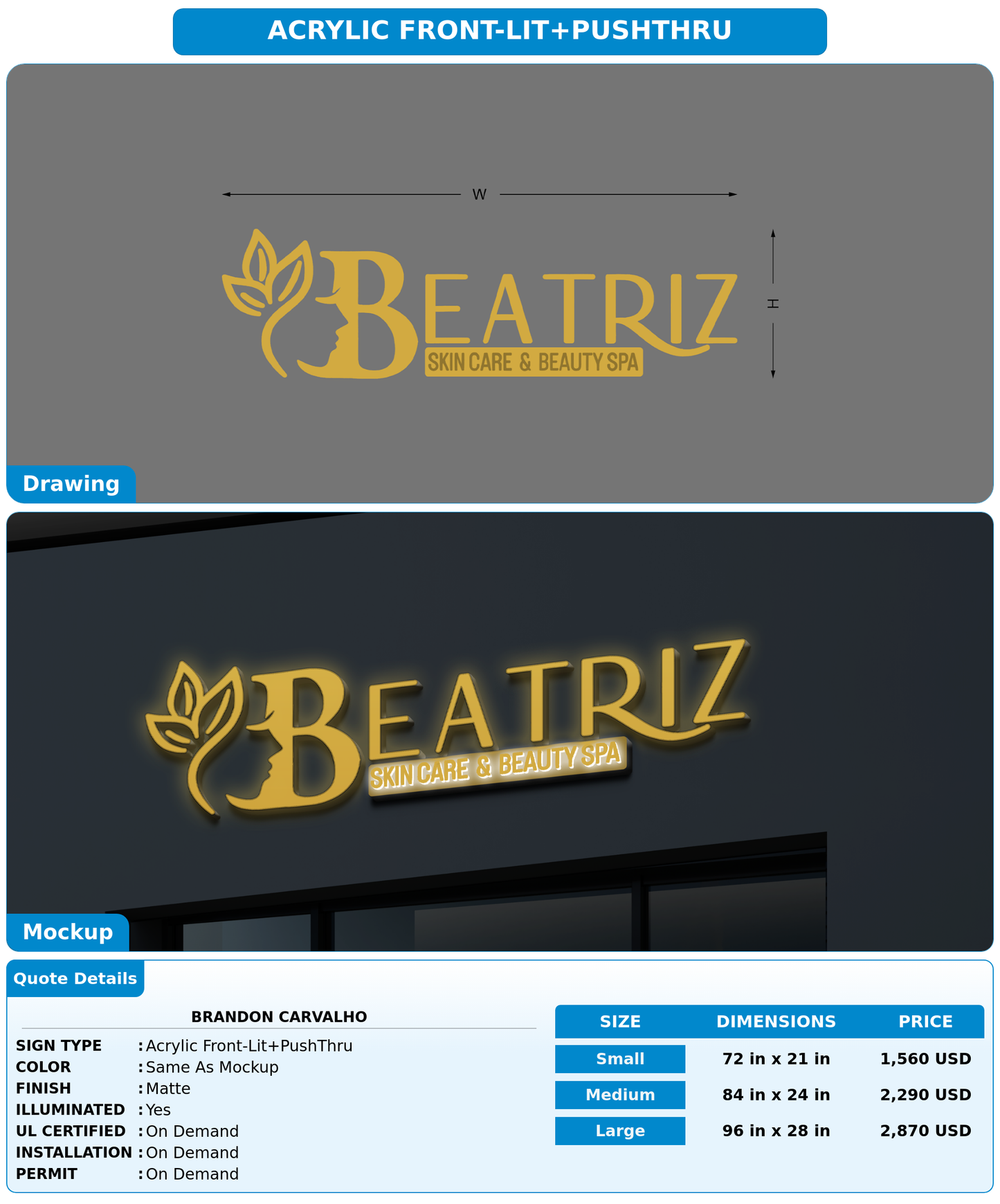 CUSTOM MOCKUP SIGN FOR Brandon Carvalho