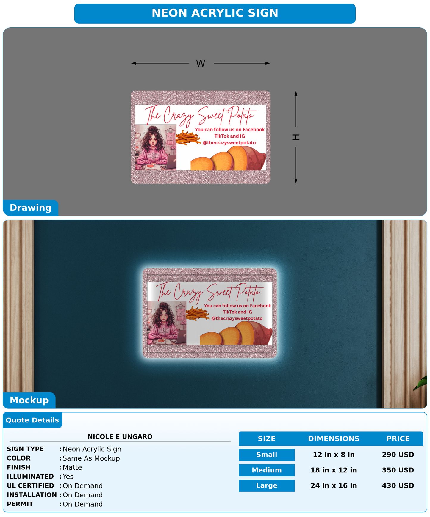 CUSTOM MOCKUP SIGN FOR Nicole E Ungaro