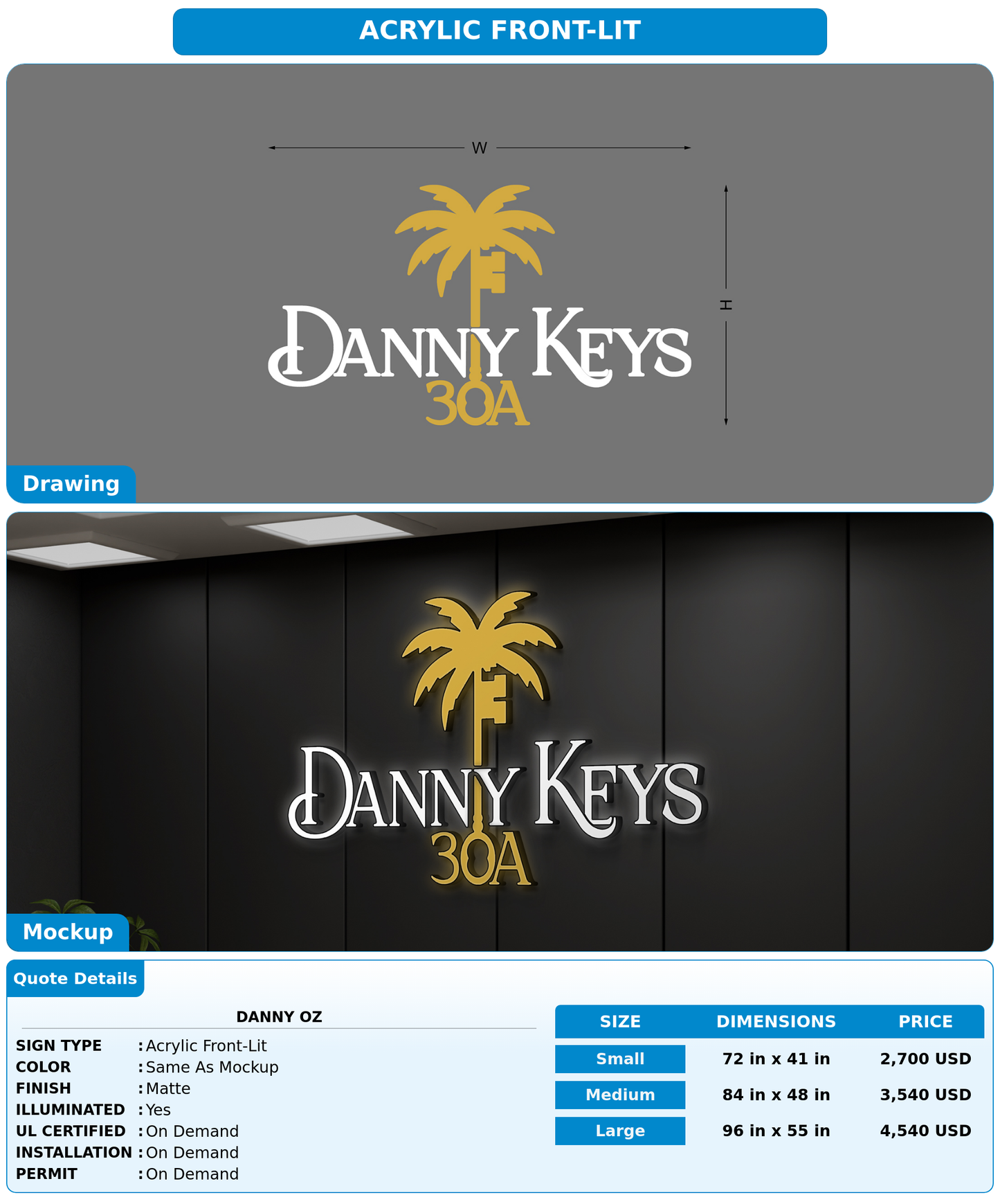 CUSTOM MOCKUP SIGN FOR Danny oz