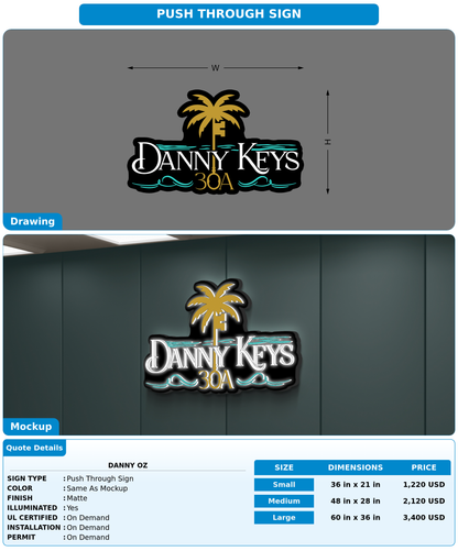 CUSTOM MOCKUP SIGN FOR Danny oz