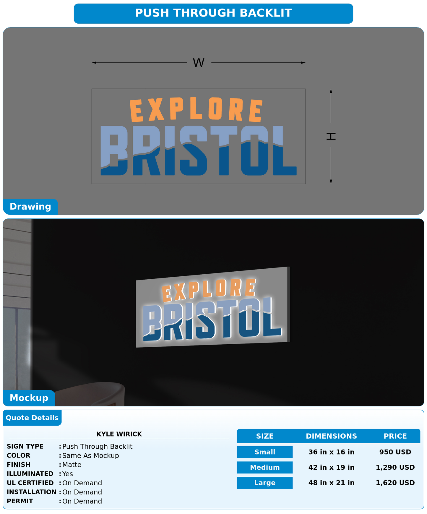 CUSTOM MOCKUP SIGN FOR Kyle Wirick