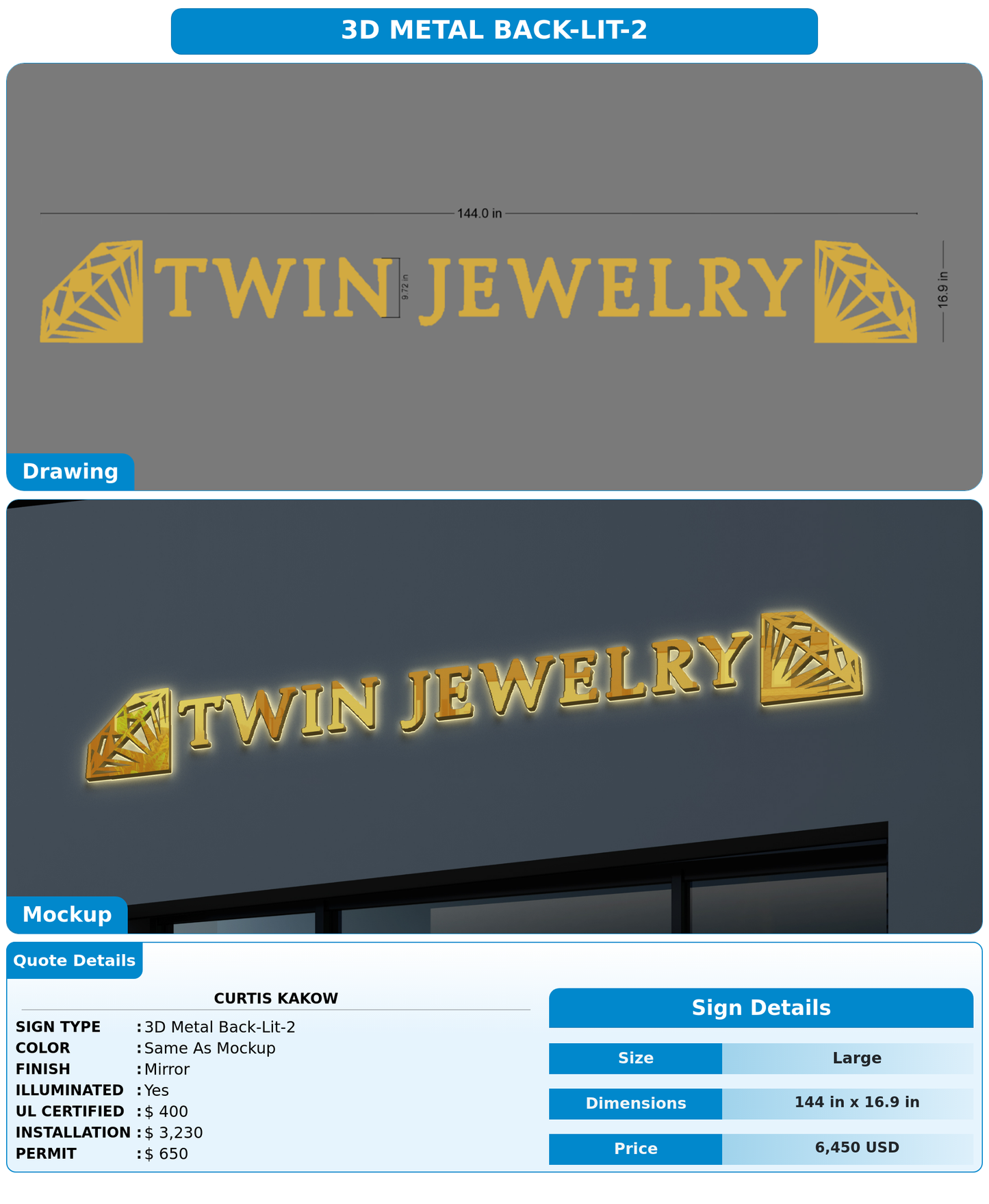 CUSTOM MOCKUP SIGN FOR Curtis Kakow